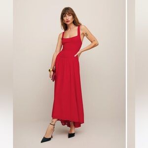 Reformation Kallie Dress in Poinsettia